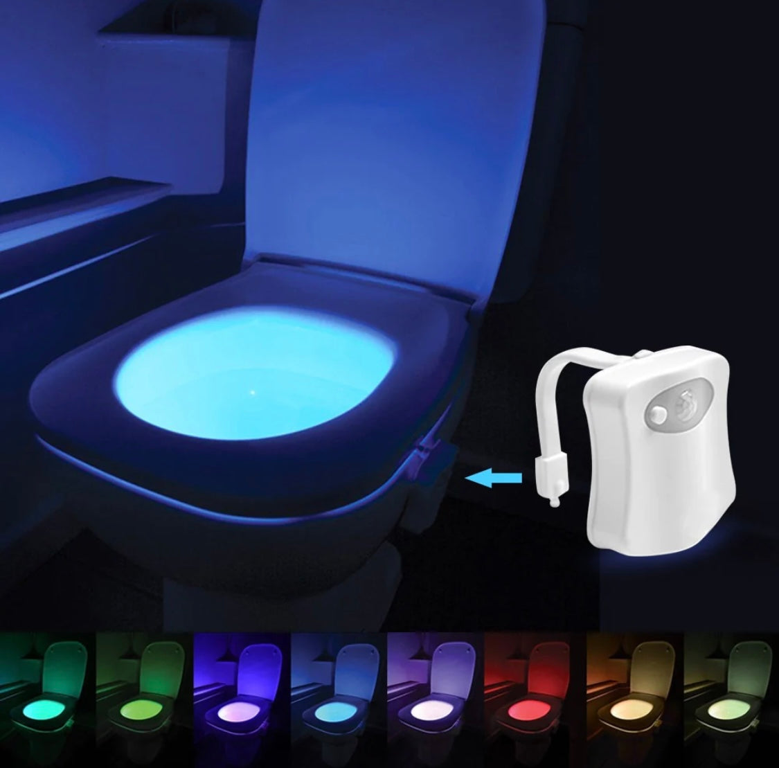 LED light. Toilet bowl